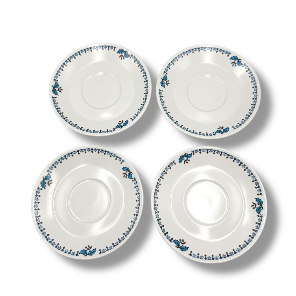 Noritake Saucers White Blue Moon 9022 Progression China Set of 4